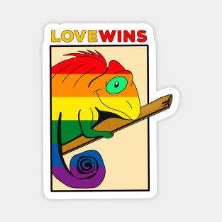 Love Wins Chameleon Magnet