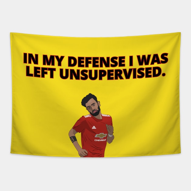 Bruno In My Defense I was Left Unsupervised. United Minimalist Tapestry by Hevding