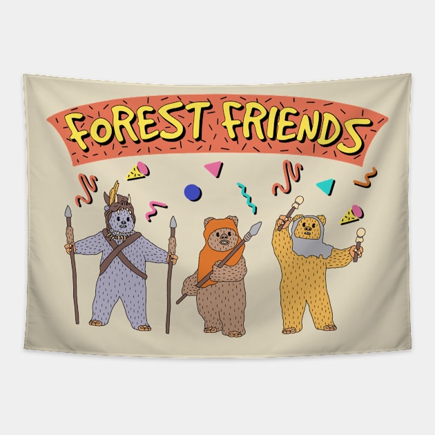 Forest Friends Tapestry by Milasneeze