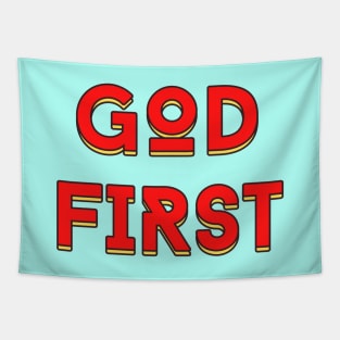 God First | Christian Typography Tapestry