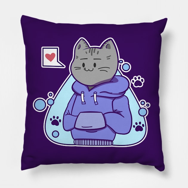 cute catboy Pillow by ArtStopCreative