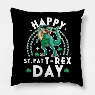 Happy St Pat Trex Day Dinosaur St Patricks Day Toddler Kids Pillow