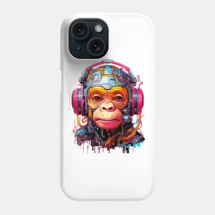 Cartoon monkey robot. T-Shirt, Sticker. Phone Case