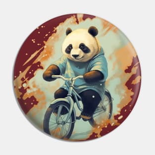 Panda Riding a Bike Pin