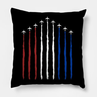 American Flag USA Fighter Jet Con Trail T-Shirt Pillow