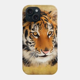 The Tiger Stare / Watercolour Art Phone Case