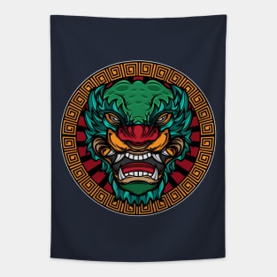 Barong Tiger Warrior - Bali Denpasar Kuta Beach Ubud Tapestry