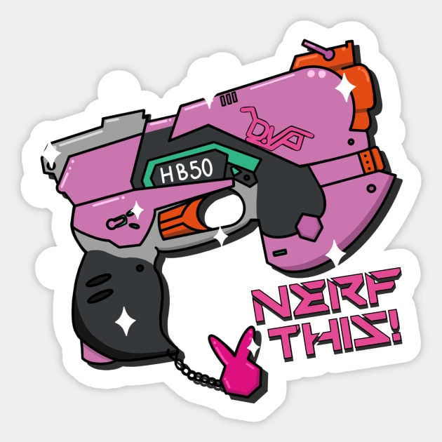 Symposium Legeme grænse Nerf This! - Dva Weapon - Dva - Sticker | TeePublic