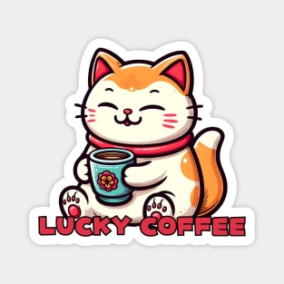 Maneki Neko Coffe cat Magnet