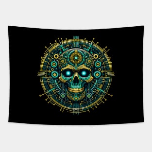 Cybernetic Skull Revelation Tapestry