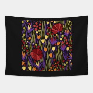 Colorful Red Flowers Tapestry