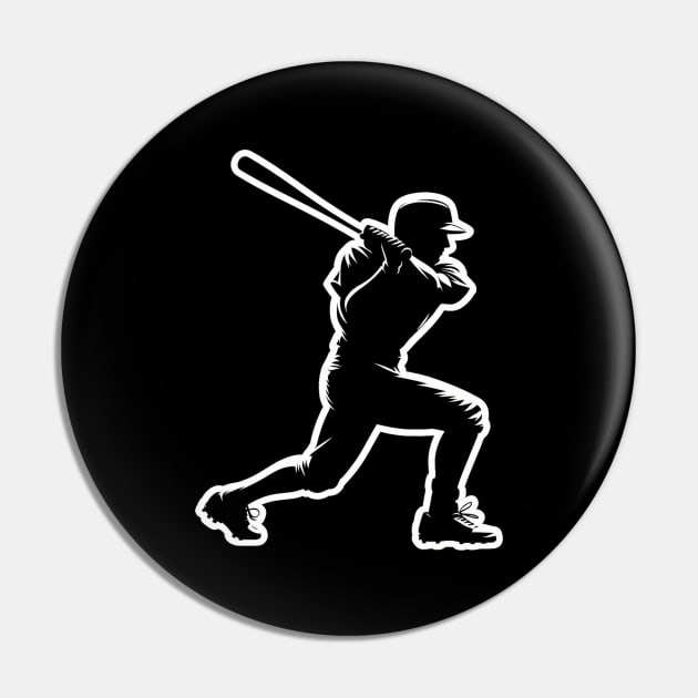 Baseball player with bat Pin by Print Forge