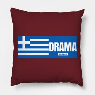 Drama City with Greek Flag Pillow