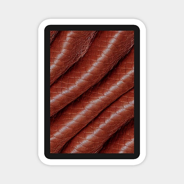 Brown Imitation leather, natural and ecological leather print #6 Magnet by Endless-Designs