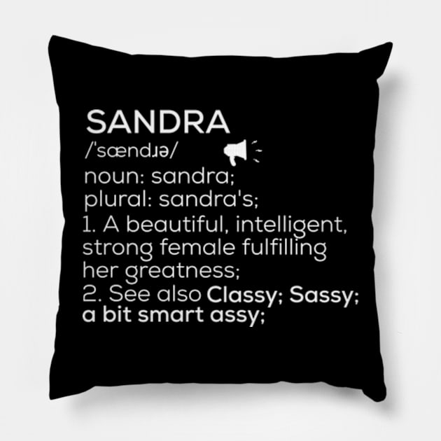 Sandra Name Definition Sandra Female Name Pillow by TeeLogic