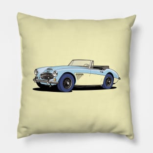 Austin-Healey 3000 in blue and cream Pillow