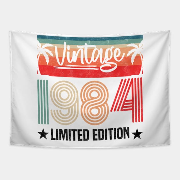 Vintage 1984 Limited Edition - 39th Birthday Vintage Design Tapestry by BenTee