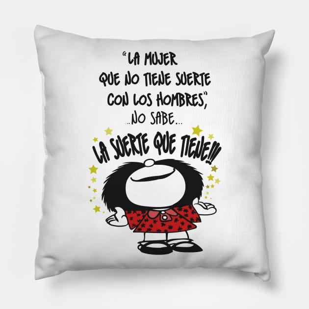 La mujer que no tiene suerte... Pillow by ChicaRika