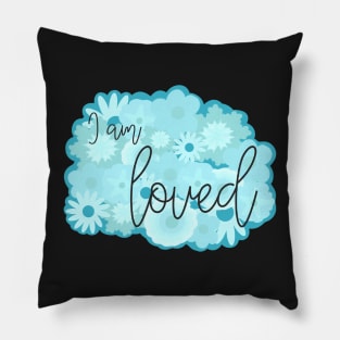 I am loved blue Pillow