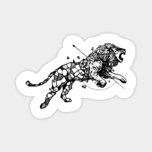 Geometerical Lion - Tattoo Design Magnet