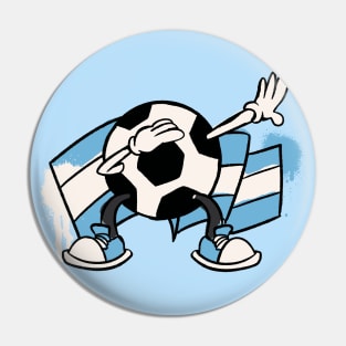 Dabbing Soccer Ball Cartoon Argentina Argentine Flag Football Pin