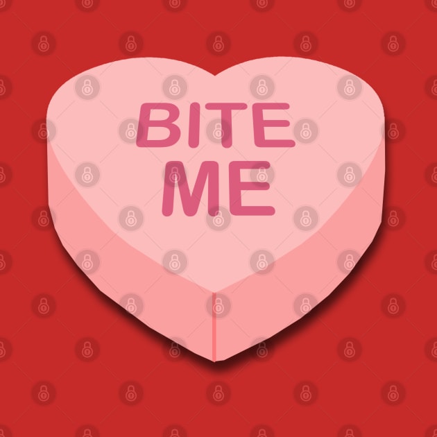 Candy Heart Bite Me by PopCultureShirts