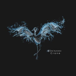 Water illustration “Crane“ T-Shirt