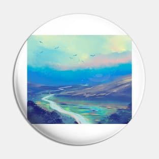 Blue Sky White Clouds Pin