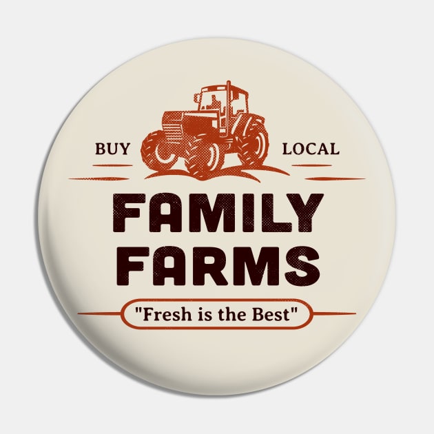 Buy Local Market Tractor Farmers Small Family Farms Retro Pin by Pine Hill Goods