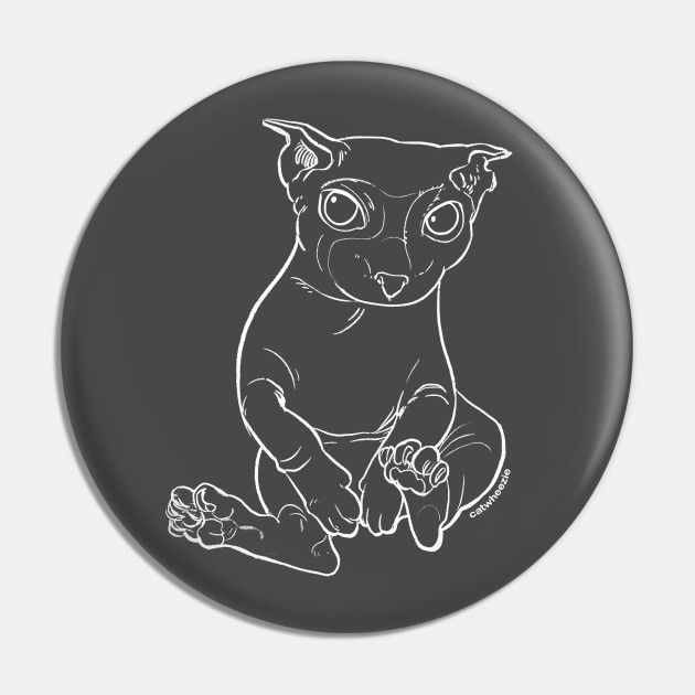 Bingus Cat White Line Bingus Pin TeePublic