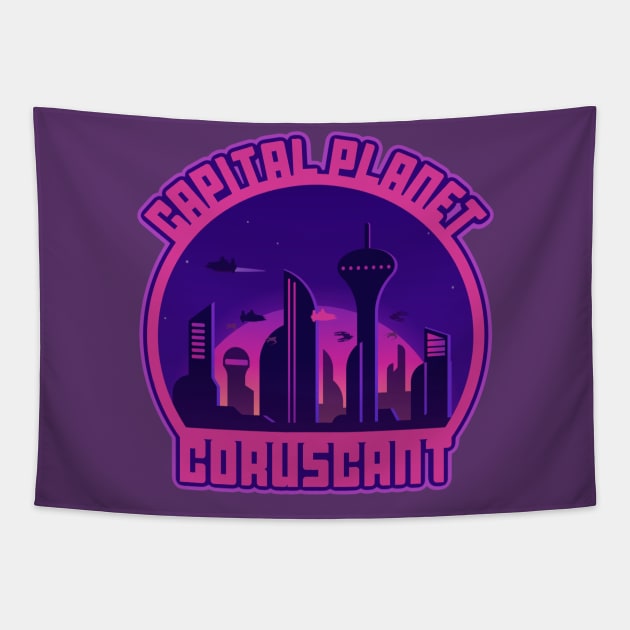 Capital Planet Coruscant Tapestry by EnchantedTikiTees