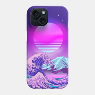 Great Wave off Kanagawa Synthwave Phone Case