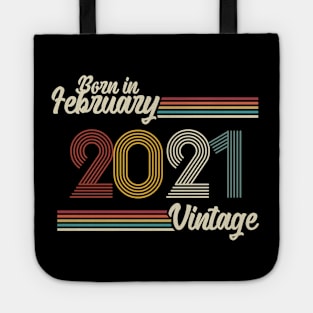 Vintage Born in February 2021 Tote