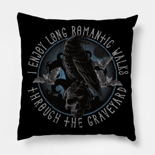 Romantic Walks through the Graveyard Gothic Pillow