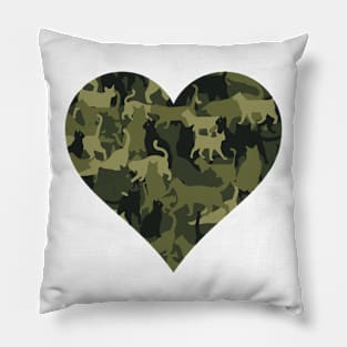 Cat Camouflage Cute design in a heart shape Pillow