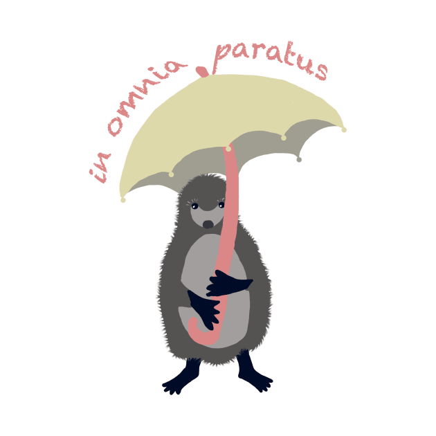 Cute hedgehog with an umbrella by Amalus-files