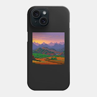 Retro video game nostalgia landscape Phone Case