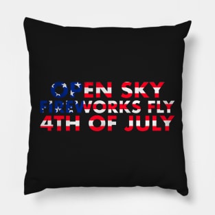 Open sky fireworks fly 4th of july Pillow