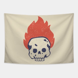 Skull on Fire Tapestry