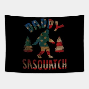 4th Of July Father's Day Funny Dad Gift - Daddy Sasquatch Tapestry