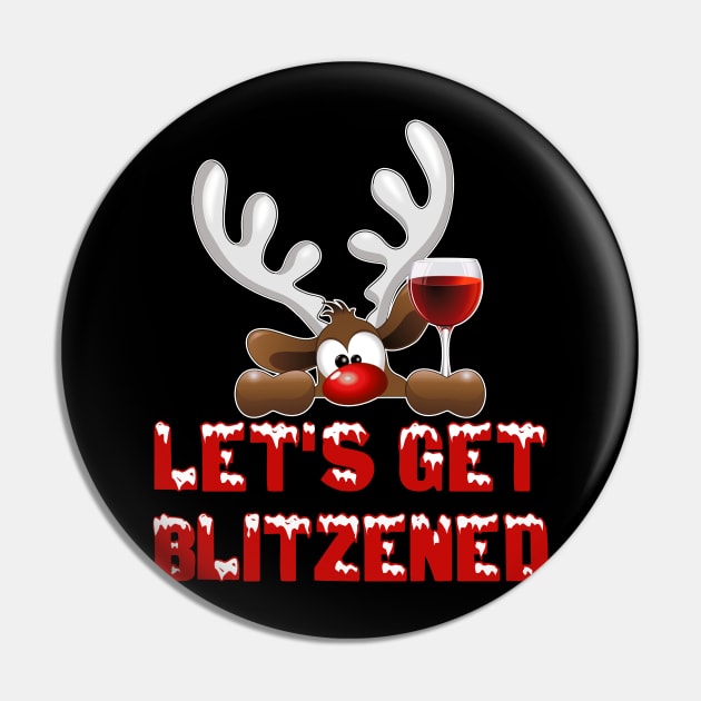 Let's get blitzened t-shirt | Christmas reindeer drinking t-shirt gift wine lover Pin by TeesCircle