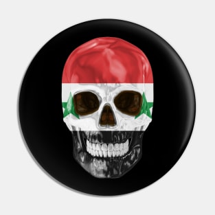 Syria Flag Skull - Gift for Syrian With Roots From Syria Pin