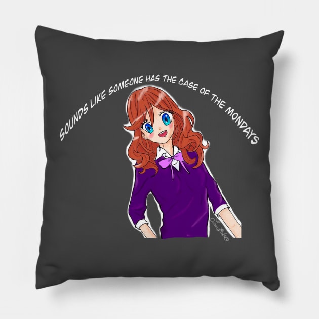 Case of the Mondays Pillow by LM Artistics