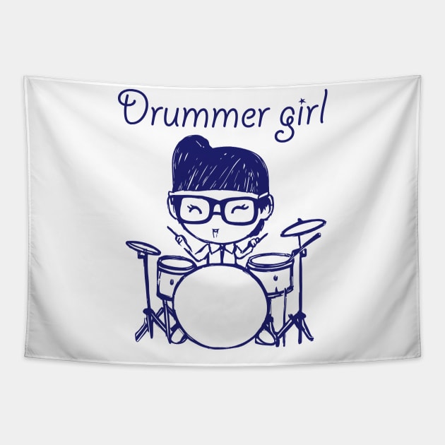 Drummer Girl Tapestry by Altaria Design