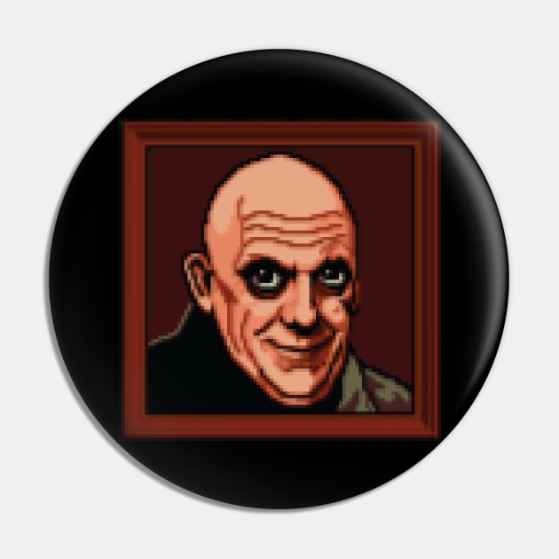 Uncle Fester Portrait Pixel Art Pin by inotyler