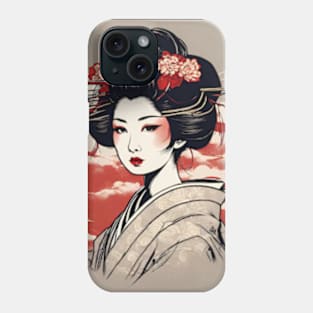 Geisha Portraits japanese style art Phone Case