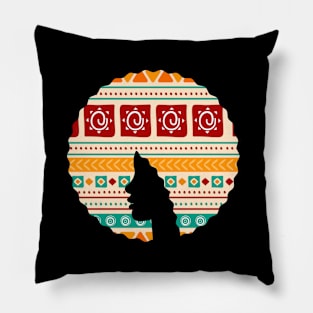 Afro Hair Woman with African Pattern, Black History Pillow