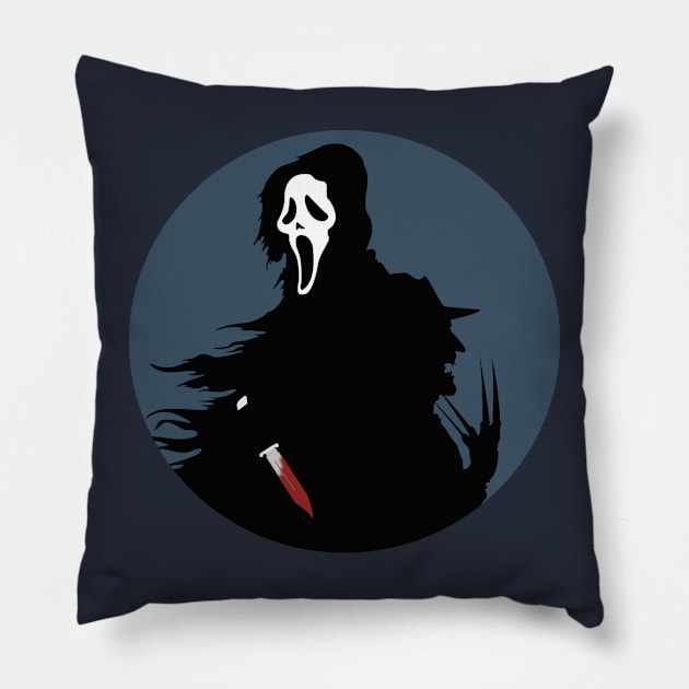 Wes Craven Icons - Ghostface & Freddy - Blue Pillow by JorisLAQ