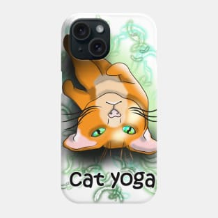 Cat yoga shavasana Phone Case