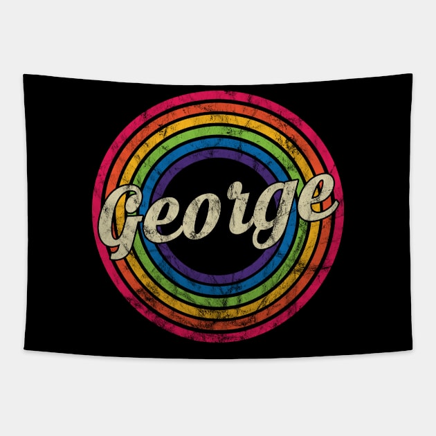 George - Retro Rainbow Faded-Style Tapestry by MaydenArt